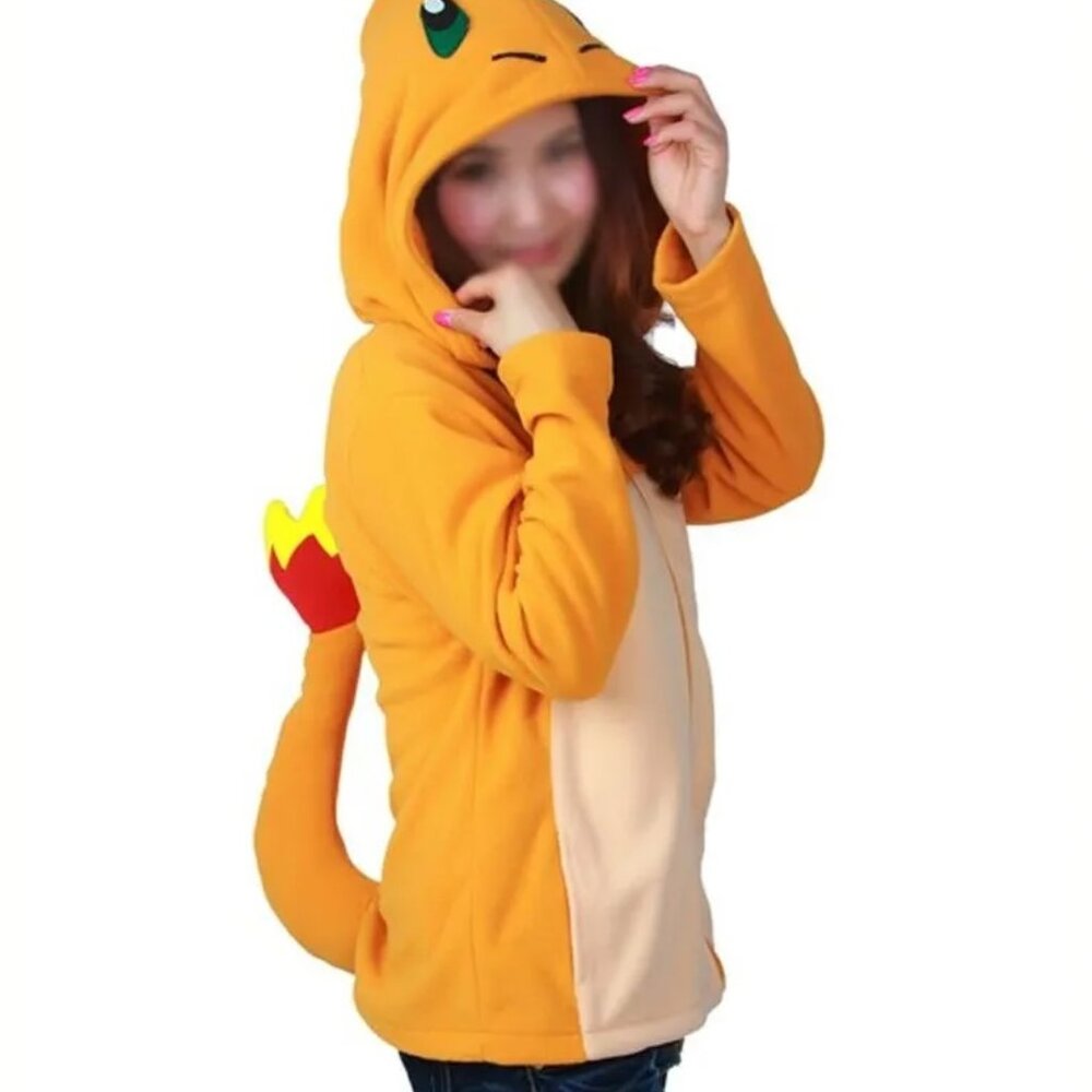 Pokemon Charmander Costume Pullover Orange Hoodie